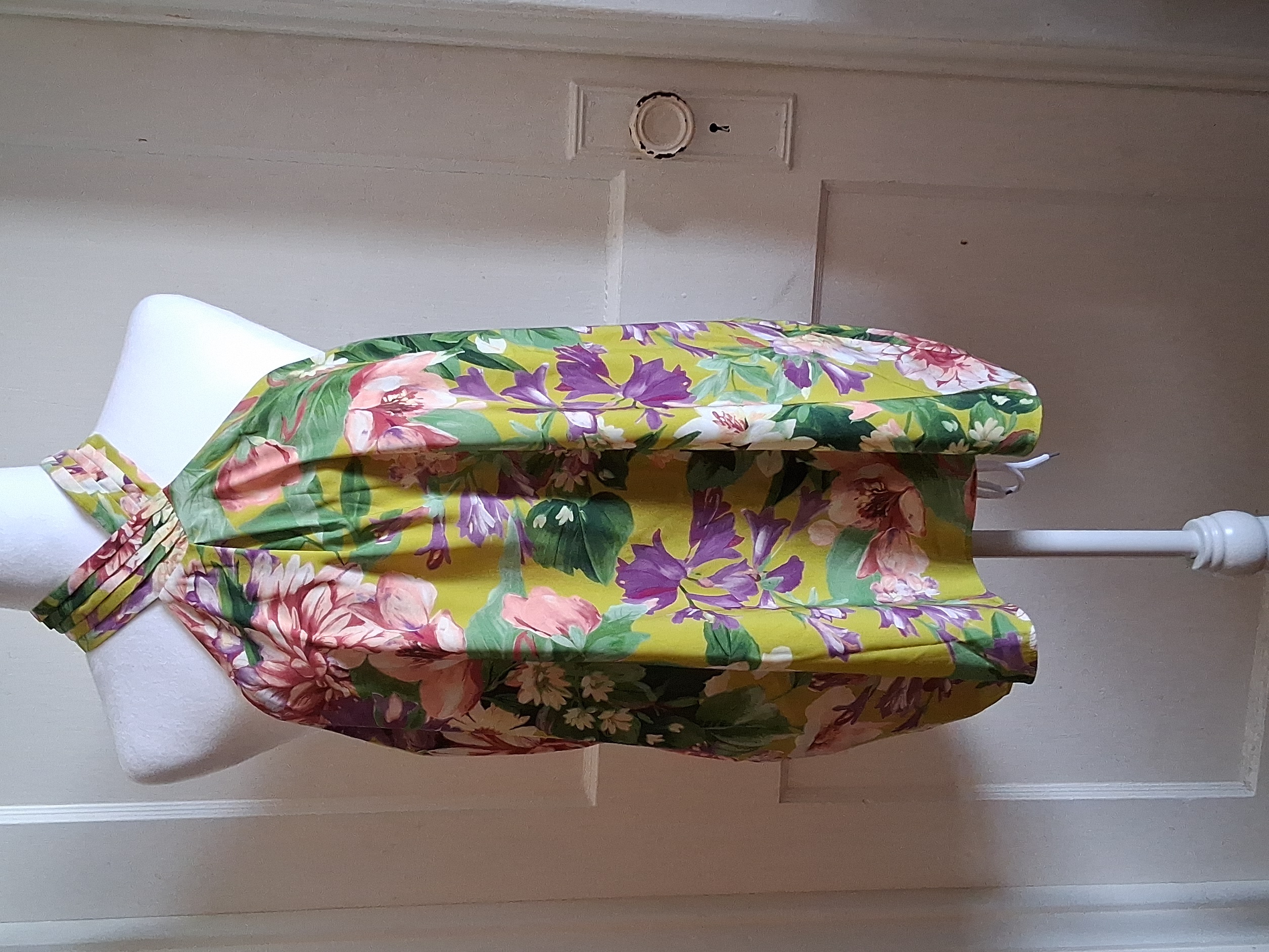 Express Floral Halter Top In, Green, Purple, Pink